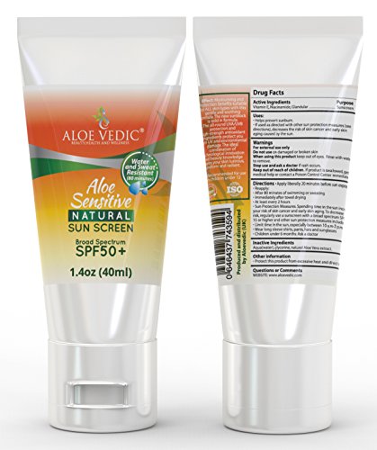 Aloevedic-Aloe Vera Suncream SPF 90+ for Sensitive Skin UVA UVB Sunscreen Natural Sunblock for Face and Body Travel Size 40ml (Pack x 1) by AloeVedic - 2