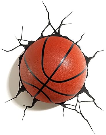 WANGLucky Mini Creative 3D Ball Basketball Wall Lamp Modern Bedroom Light Staircase Aisle European LED Lamp Children's Room Lamp Diameter 22cm