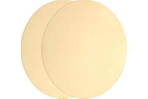 sourcing map 2Pcs Brass Round Plate, 0.04"(1mm) Thick 4"(100mm) Dia H62 Brass Round Disc Blank Round Metal Sheet Copper Circle Disc for Metal Stamping DIY Crafts