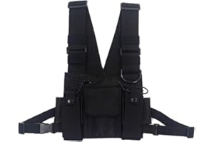 Gaeshow Sacs de Harnais de Poche de Poche Sacs de Radio de Talkie-Walkie de Poche RéGlable Sac à Dos Sac de Poitrine Unisexe Style Hip-Hop