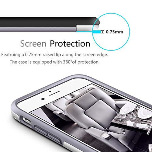 iPhone 6   6s Funda -  Ultra Hybrid  HanLuckyStars Funda Carcasa Case TPU Matte Shell Exact Bumper Tope Shock Protecci  n Gota Anti-Ara  azos   Choque Absorci  n Borrar Espalda para Apple iPhone 6   6s 4 7   Gris 