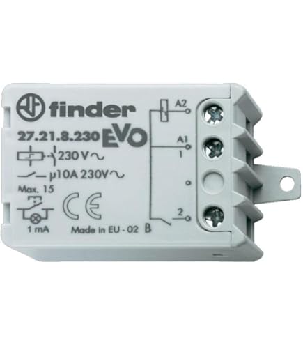 Teleruttore Finder 260382300000PAS - 230 VAC, 1 NO/1 NC, 10 A, Per Montaggio A Incasso, Interruttore Meccanico - Foto 12