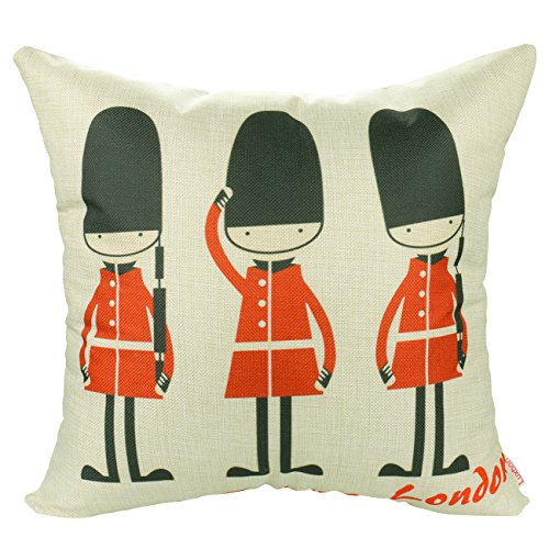 Luxbon Britischen London Soldaten Royal Guard Kissenbezug Lendenkissen Wurfkissenbezug Pillowcase Cafe Haus Auto Deko 18x18 ''