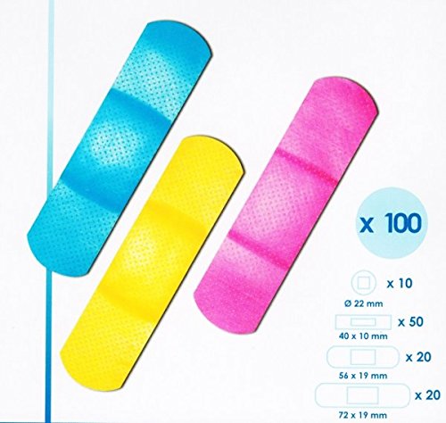 Preisvergleich Produktbild 100x KINDER-PFLASTER Set bunt Kinderpflaster Pflasterset Wundpflaster 65