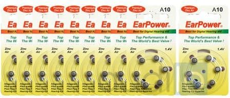 Hearing aid batteries EARPOWER size 10 PR70 (60 batteries)