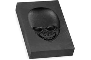 Hbaebdoo Moule de CouléE, Moule de Creuset de Moule de Lingot de CouléE de Graphite de Crâne pour la Fonte de Fonte Raffinant le MéTal Aluminium Cuivre Laiton, Noir, 60x40x10mm