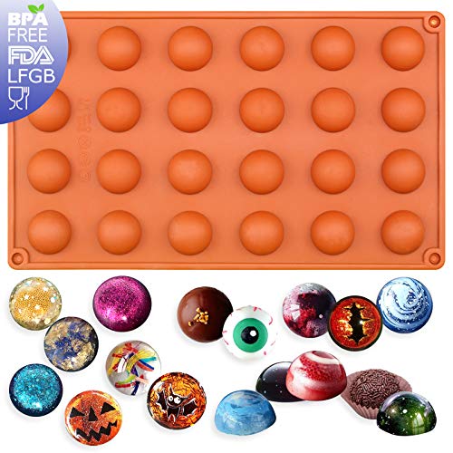 FUNSHOWCASE Mini Semi Sphere Half Round Silicone Mould Cookie Chocolate Teacake Fondant Candy Icing Tray