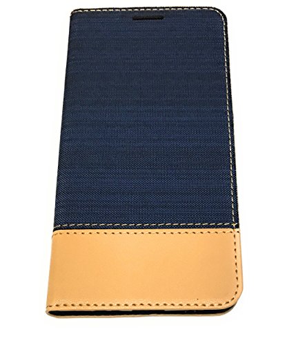 Preisvergleich Produktbild Stylisches Bookstyle Handytasche Flip Case mit integrierter Silikonhülle für "Huawei P10 Lite" Handy Tasche Schutz Hülle Etui Schale Cover Book Case Wallet blau-braun