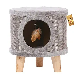 Foodie Puppies Cat Condo Ottoman, Grey (32 * 32 * 35cm)