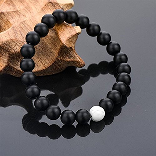 GARYOB Paar Armband Entfernung Pärchen-Armbänder Schwarz und Weiß ein Paar Partner Howlite 8mm Beads - 4