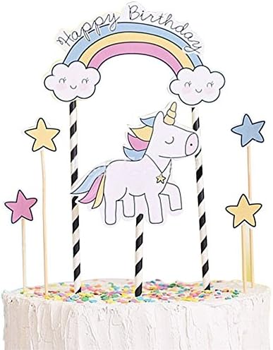 JianFeng Unicorn Cloud Cake Topper Decor for Birthday Party Anniversary