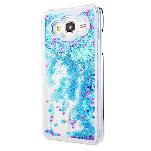 Funda Samsung Galaxy J5  We Love Case Bling Arena Funda Samsung Galaxy J5 2015 Glitter Fluido L  quido Movediza Lentejuelas  Quicksand Estrellas Funda Para Samsung J5 2015 Carcasa PC Casco De Pl  stico Duro Cascara Sparkle Brillar Claro Cristal Caso Bumper Case Cover Cubierta De Protecci  n Anti Ara  azos Choque Absorci  n Protector Creativo Dise  o Dibujo Star Azul