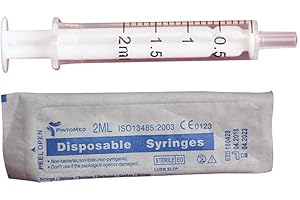 PintoMed Pack Jeringa Desechable Esteril 2 Partes - 20 x 2 ml - Luer Slip - Paquete de 20 unidades