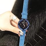 HDUSHA Damenuhren Persönlichkeiten Diamanten Uhren Wasserdicht 100 Sets, Blau