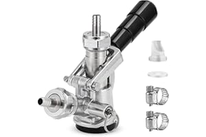 Micvtve di Attacco per Fusto di Birra Accoppiatore Rubinetto per Fusto Sonda in Acciaio Inossidabile Corpo Cromato Controllo Senza Perdite di Gas