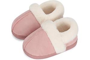 LACOFIA Pantoufles Hiver pour Garçons Filles Chausson de Mousse de Mémoire d'enfants Chaussures de Maison Chaudes Antidérapant