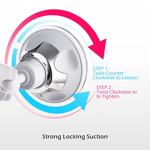 Miusco Fogless Duschspiegel Mit Eingebautem Halter Für Rasierer, Flexiblem Rotationsarm, Leistungsfähiger Saugnapfhalterung, Chrom, Rund - 5