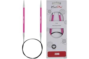 KnitPro Zing: Ferri da Maglia circolari fissi: 60 cm x 5 mm, Alluminio, Rubino, 5 mm