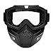 Produktbild iTimo abnehmbarer Goggle Motocross Motorrad Moto Schwimmbrille für Halley Open Face Helm Maske Vintage Ski Bike Motorrad Gläser (transparent)