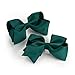 Pair of Girls Green Ribbon Style Bow Hair Beak Clips Slides