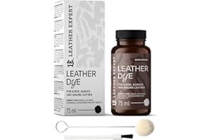 LEATHER EXPERT Penetrating Leather Dye, colore pelle marrone scuro, 75 ml, ideale per scarpe, borse e accessori, con applicatore e pennello, colore per scarpe in pelle scamosciata, nabuk e anilina (16 colori)