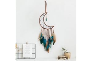 HMX MALL Traumfänger Kinder Mädchen Junge,Mond Sterne Sonne Schlafzimmer Traumfänger als Geschenke, Hochzeit Weihnachten Wandbehang Ornamente Handwerk, Dekorationen (Mond)