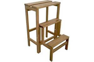 Liberoshopping Sgabello SCALETTA 3 GRADINI RICHIUDIBILE Legno FAGGIO Noce