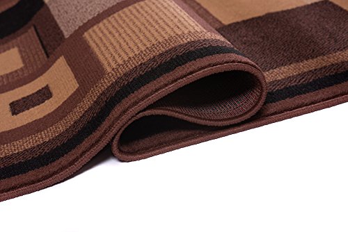 Designer Teppich Modern – Muster Karo Viereck in Braun – Top Wohnzimmer Design – Viele Größen Neuheit 200 x 300 cm - 4