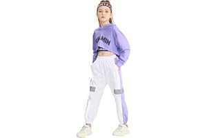 LOLANTA Completi hip hop per bambini in 3 pezzi, tuta da ragazza, felpa con cappuccio, canotta, pantaloni jogger