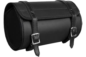 GARGOYLE BELLS Motorcycle Tool Bag Handlebar Bag Universal Motorcycle Fork Bag Saddlebags Sissy Bar Storage Tool Bag for Motorcycle (Black PVC, 10")