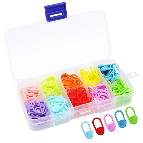 Homgaty 120 Stricken Häkeln Locking Maschenmarkierer 10 Farben mit Fach Box
