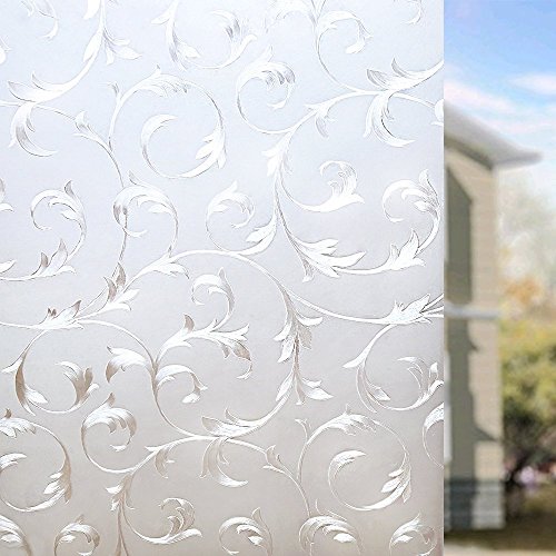 Rabbitgoo 3D Statisch Haftende Fensterfolie Dekorfolie Sichtschutzfolie Fensterschutzfolie Anti-UV Upgrade Version 90*200cm