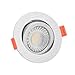 Produktbild LUXVENUM® | 1x KNX DALI kompatible, dimmbare, ultra flache (25mm) LED Einbauleuchten | 6W statt 70W | DC 24V | 2700 Kelvin 500 Lumen | Runde Leuchtdiode aus silber-gebürstetem Aluminium | 1er Set Forma warmweiß 2700K