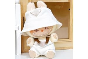 SONKOO Labubu Clothes for Doll,Handcrafted Crochet 3-Piece Set for 6.69inch Doll,Clothes for Labubu,Premium Labubu Outfit with Accessories, Stylish Labubu Clothes for Doll (White)