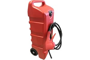 CStern - Serbatoio per carburante a gas portatile da 14 galloni (53 l), grande serbatoio per carburante con pompa a trasferimento liquido LE, tubo lungo 10 metri (rosso)
