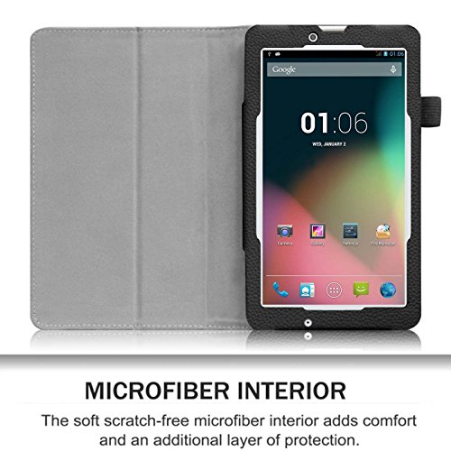 Fintie Odys Rapid 7 LTE Hülle Case – Slim Fit Folio Premium Kunstleder Schutzhülle Tasche Etui Smart Cover mit Ständerfunktion für Odys Rapid 7 LTE 17,8cm (7 Zoll) Tablet-PC, Schwarz - 6