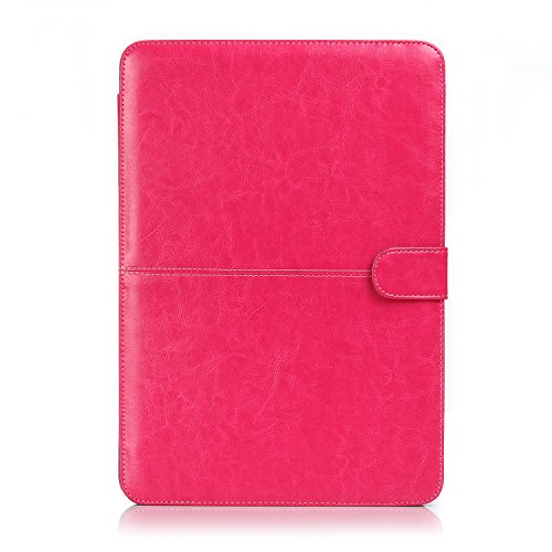HASESS Weich PU-Leder Folio Hülsen Case Notebook Laptop Tasche Tragen Pouch Abdeckung für Apple Macbook Air 13″ A1369 A1466 + Klar TPU Tastatur Abdeckung + Klar LCD-Schirm-Schutz – Rosa - 2