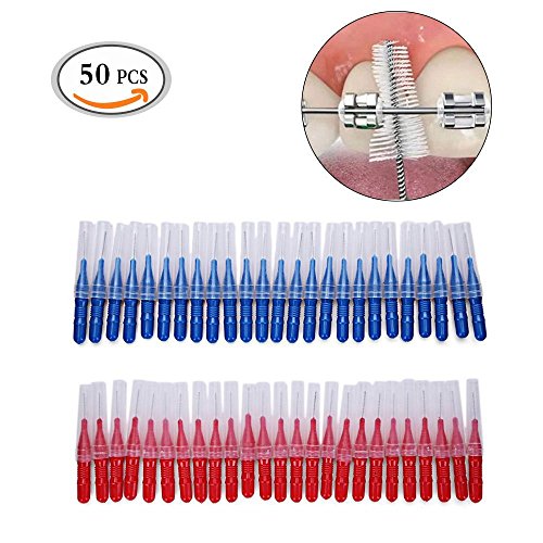 MLMSY 50 Pcs 2.5MM Interdental Brush Toothpick Tooth Cleaner Floss Sticks Oral Dental Hygiene Brush Soft Picks Healthy Gums Tooth Cleaning Tool (50 Pcs 1 box)