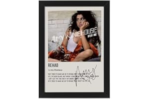 ALLSTARMEDIA Poster dédicacé de la couverture de l'album Amy Winehouse Rehab – Affiche imprimée avec autographe, cadeau pour fan (sans cadre, A3)