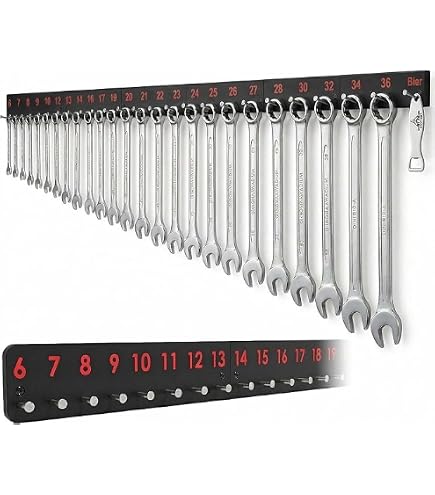 46 MaulschlüsselHalter, Werkzeughalter, Schraubenschlüssel Organizer, RollgabelschlüsselHalter, Ringschlüssel Halter Organizer, für Ratschenschlüssel Schraubenschlüssel Magnetleisten Baumarkt