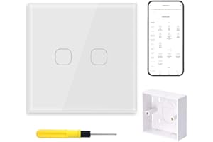 Acmerota Inteligentny włącznik światła, 2-biegowy, 1-drożny, WiFi, dotykowy włącznik światła, współpracuje z Alexa i Google Home, sterowanie przełącznikiem szyb za pomocą aplikacji Tuya Smart Life