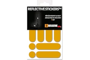B REFLECTIVE 3M® E-RIDE STANDARD™, Kit di adesivi riflettenti approvati per 2 Scooter, Giroruote e altri dispositivi personali per la mobilità motorizzata, 3M Technology™, Oro
