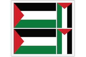 HANDMADE BY STUKK 4 pegatinas de vinilo con la bandera de Gaza Palestina para espejo de parachoques de coche, iPad Van Laptop