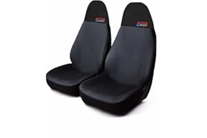 CAR SEAT COVERS DIRECT 2 x Universal Car Seat Cover | Car Seat Protector | Car Seat Covers | Van Seat Covers | Front Pair | Waterproof Car Seat Cover | Car Seat Covers Front | Action Sport | Black