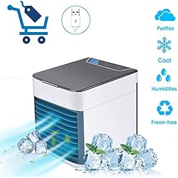 Climatiseur Portable Mini Climatiseur Mobile ICAMEL Refroidisseur D'Air Portable USB - Rafraichisseur D'Air Et Ventilateur/Climatiseur Humidificateur Purificateur 3 En 1