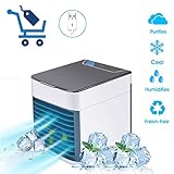 Climatiseur Portable Mini Climatiseur Mobile ICAMEL Refroidisseur D'Air Portable USB - Rafraichisseur D'Air Et Ventilateur/Climatiseur Humidificateur Purificateur 3 En 1