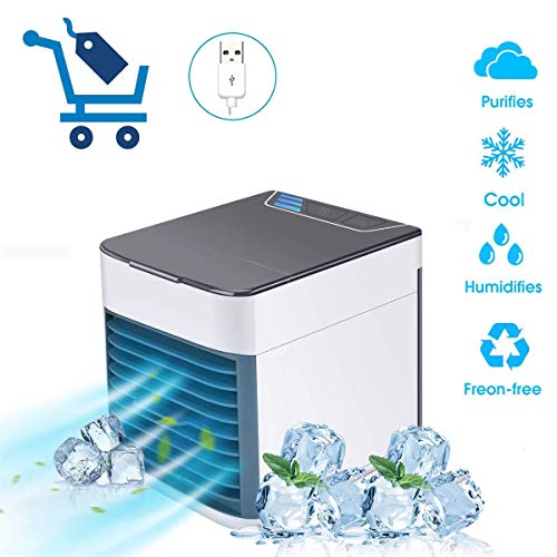 Climatiseur Portable Mini Climatiseur Mobile ICAMEL Refroidisseur D'Air Portable USB - Rafraichisseur D'Air Et Ventilateur/Climatiseur Humidificateur Purificateur 3 En 1