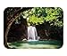 Produktbild BagsPillow Doormat Natural Waterfall Decor Collection Waterfall Flowing to Lake Deep Down in The Forest Secret Paradise Photo Polyester Fabric Bathroom Extra Long Green Brown White.jpg