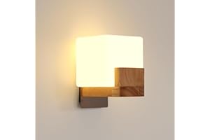 Osairous aplique pared interior 3000k - 6500k lampara pared LED tricolor regulable Creatividad aplique pared de madera Adecuada para dormitorio, pasillo, escalera