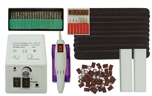 Fusspflegegerät Nagel Schleifgerät weiss + Deluxe Zubehör Maniküre & Pediküre **NEU